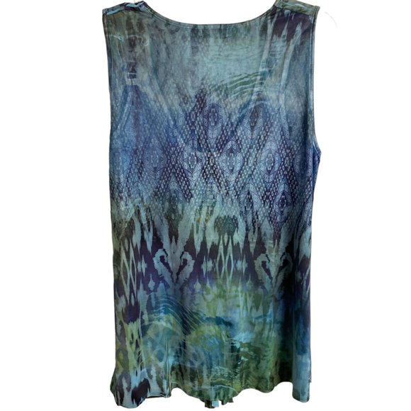 NWT Women's World Unity Light Blue & Green Tank Top - Picture 2 of 13